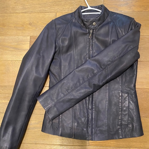 Navy Leather Jacket | Hide House | Size Small - Picture 4 of 6